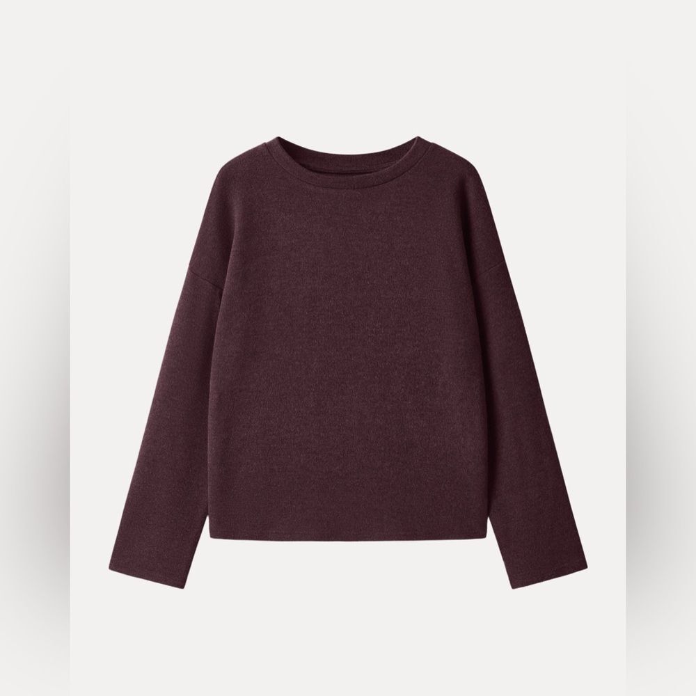 NWT OGL Relaxed Crew Neck Long Sleeve Top - Ruby Berry Size S